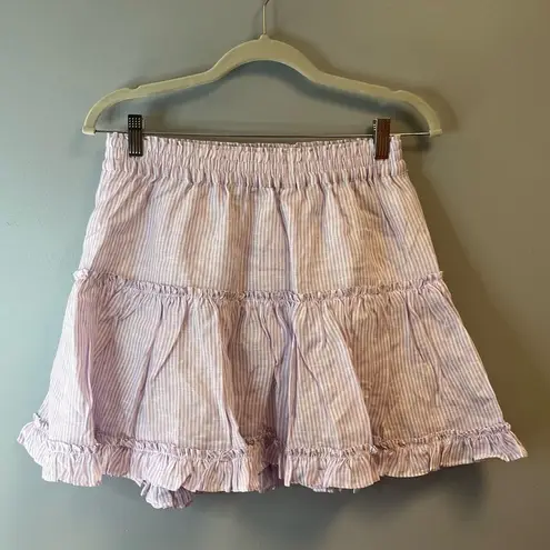 Hill House Skirt The Paz Skirt Linen in Lilac Stripe Sz L NWT Pastel Preppy