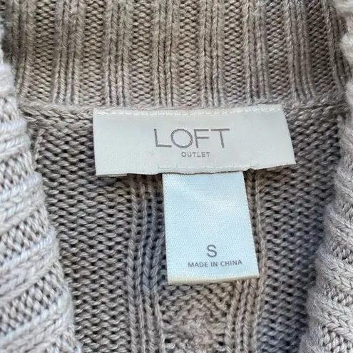 Loft  Beige Gray Turtleneck Tunic Sweater | S