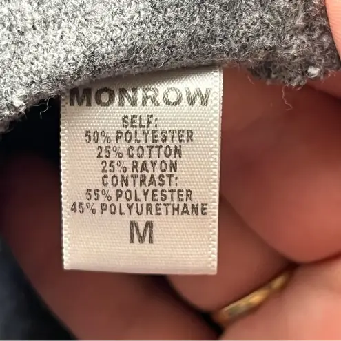 Monrow Grey Gray Jogger Pant With Black Faux Leather Sides Womens Size Medium Gray