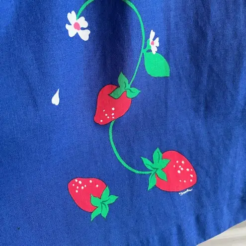 Vintage Malia Strawberry Dress & Bolero Set Blue Cottagecore Retro Pinup
