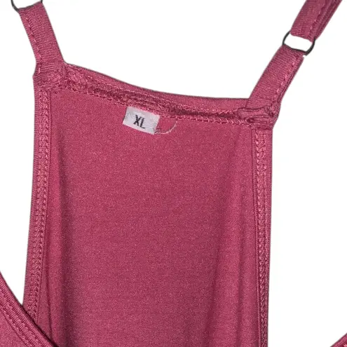 Women's XL Pink Wide Leg Jumpsuit Baggy Hot Shot Strappy