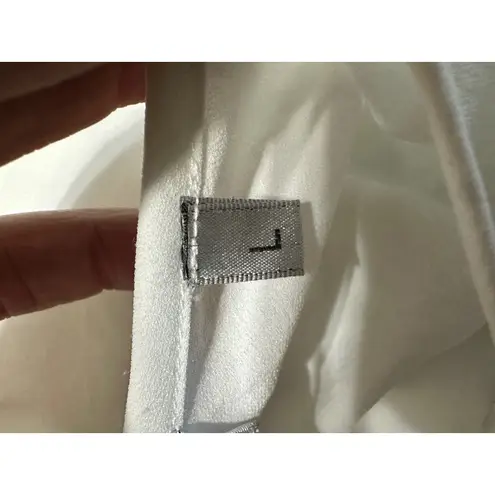 PATRIZIA LUCA MILANO White Tie Back Short Sleeve Tunic Top Women's Size L Size L