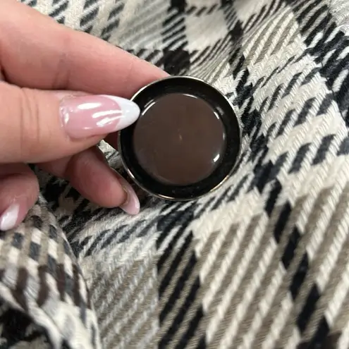 SOIA & KYO Wool Plaid Belted Coat Oversized Asymmetrical Collar Canadian