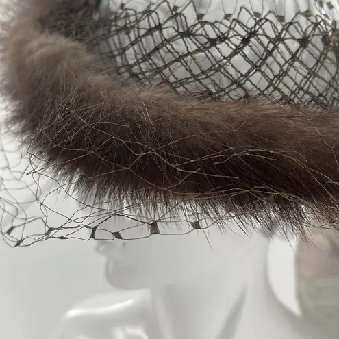 Vintage mink halo with cage. Brown