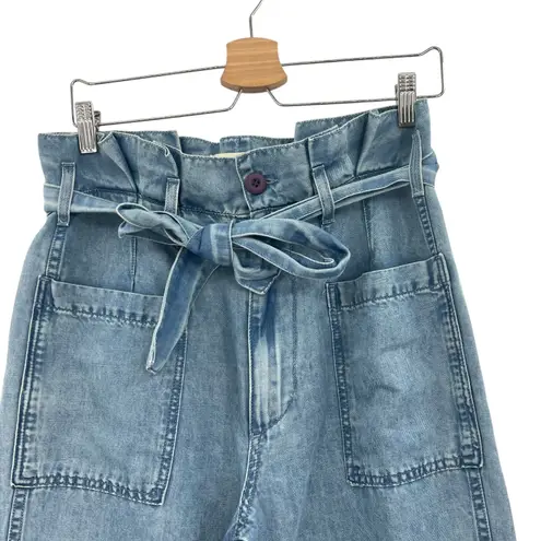 Amo Utility Pants Jeans Paper Bag Belted Lucky Charm Wash Blue Size 27
