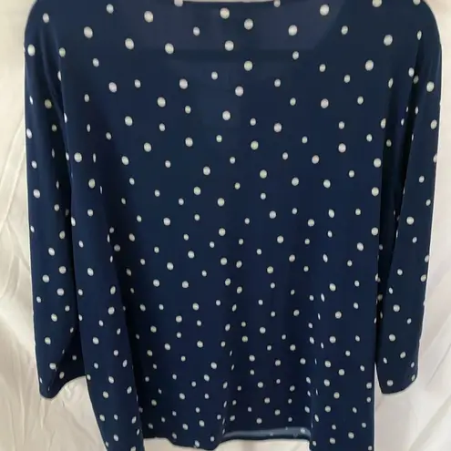 Chico's CHICO’S Blue/white polka dot Top- Business/Office style- size 4 (US size XXL)