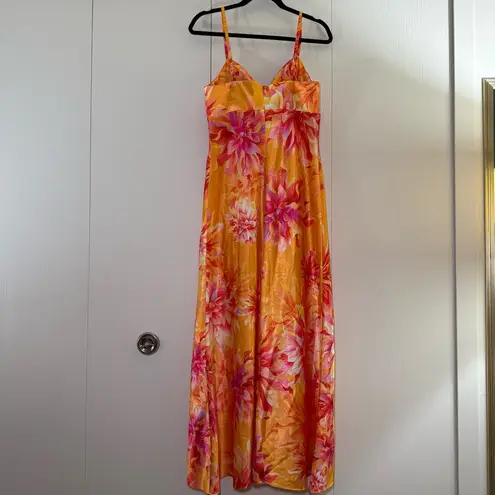 Boston Proper La Dolce Vita Floral Charmeuse Maxi Dress Size 8