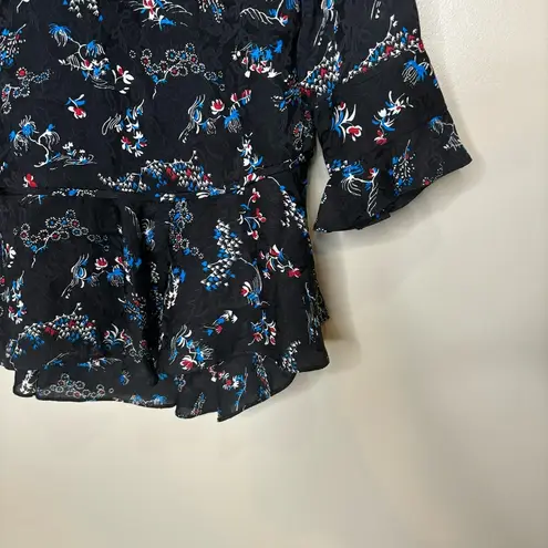 Veronica Beard Preston Long Sleeve Floral Print Silk Dress