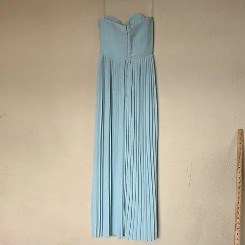 House Of CB  L A-C  ‘Marcella’ Ocean Blue Pleated Maxi‎ Dress NWOT size L