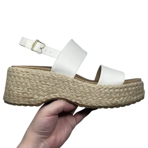 Dr. Scholls “Delaney” Espadrille Platform White Wedge Sandal Women’s Size 10M