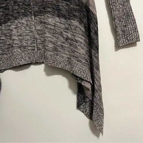 cupio  Marled Gray Stripe Asymmetrical Hem Knit Sweater Top S