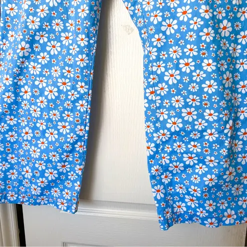 Big Bud Press Lazy Daisy Work Pants Cotton Blue Daisy Print Medium EUC