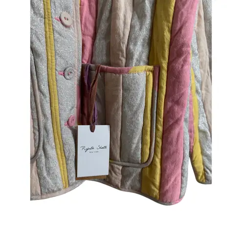 Rujuta Sheth Verona Reversible Jacket in Candy Stripe Womans Medium NWT Yellow