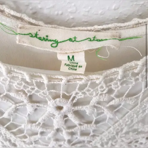 Staring At Stars URBAN OUTFITTERS / ~ Oatmeal Crocheted Tiered Dress ~ Size M