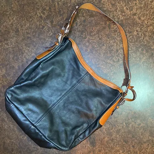 Lauren Ralph Lauren Farringdon Leather Hobo Large Tote Shoulder Bag Black