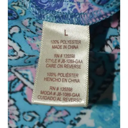 Liberty Love Blue Floral Cardigan Kimono Jacket Size L Long Fringe Festival Boho