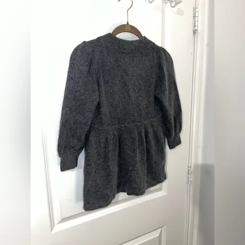 BCBGMAXAZRIA Wool Angora ButtonFront Peplum Cardigan Quiet Luxury Classic Chic M