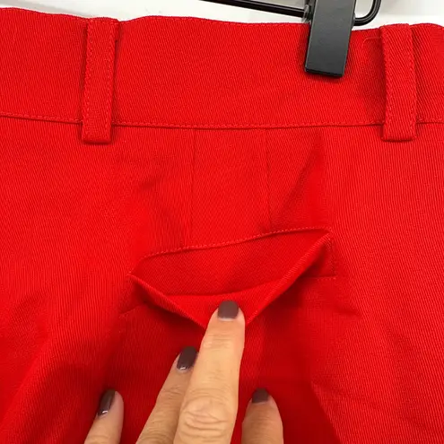 Escada Margaretha Ley Red Wool 9" Pleated Shorts Made In Italy Size 42 US 10