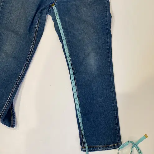 Seven7 Women’s Stretchy Cropped Medium Blue Wash Denim Jeans EUC Sz 14 Cotton
