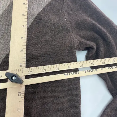 Saunders Collective Sweater Womens Small Brown Chevron Turtleneck 70s Vibe