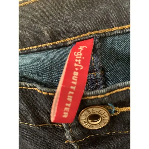 Be Girl Women's Plus Size 16 Blue Capri Jean Shorts Pockets Destroyed Distressed - Image 5