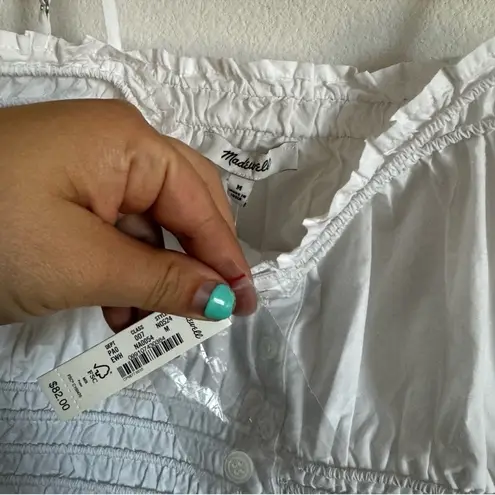 Madewell  Smocked Button-Front Top in Poplin Size: M - Image 6