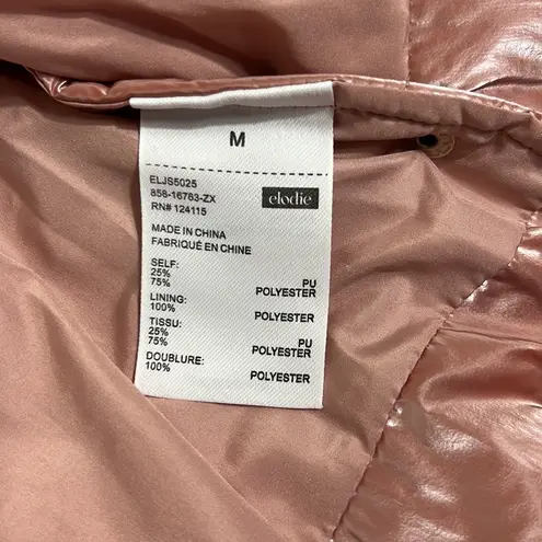 Elodie cropped quilted puffer jacket shimmering dusty rose size M NWT