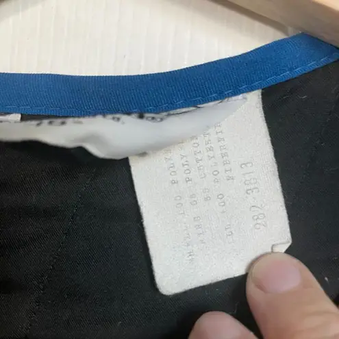 Vintage quilted open front jacket coat blue zig zag print retro 90s y2k kidcore Size 16