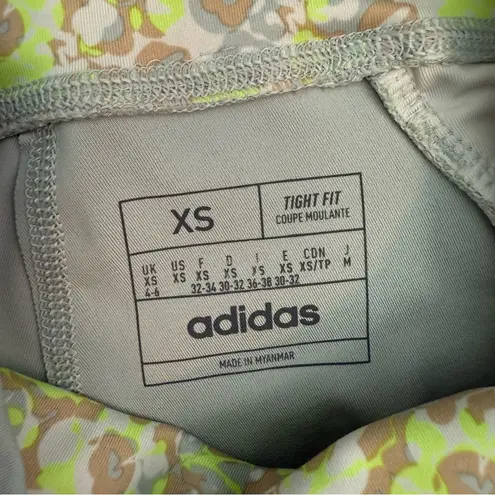 Adidas ‎ Optime Stash Tight Fit Leggings Wonder Silver Floral XS - Image 9