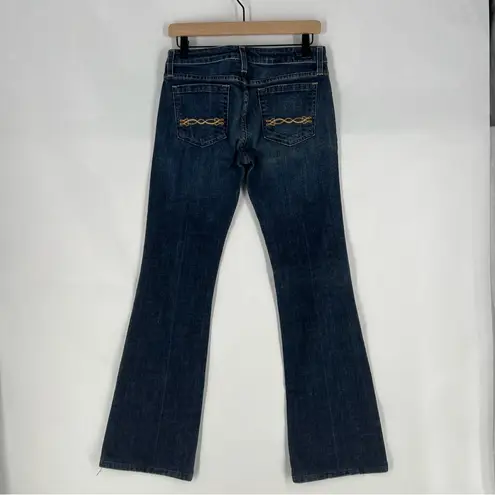 Immortality Stretch Dark Wash Denim Low Rise Bootcut Jeans Size 29 Blue