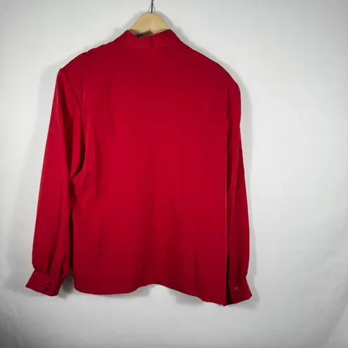 Pendleton Country Sophisticates by Red Blouse Mock Neck Long Sleeve Size 18