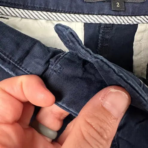 J.Crew Womens 2 Navy Flat Front Chino Shorts Cotton Casual Summer Wear