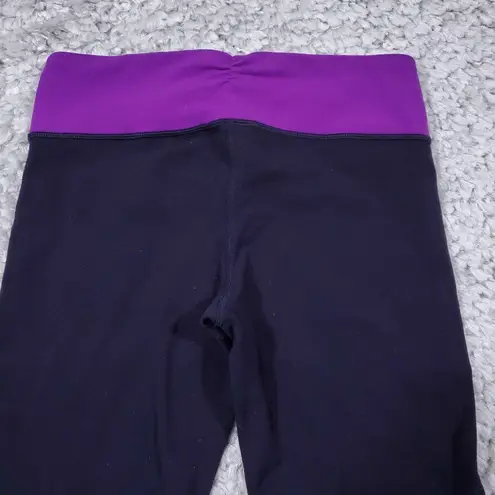 Lululemon READ  Gather & Crow Crop Split Hem Black Purple Herringbone Leggings 4 - Image 5