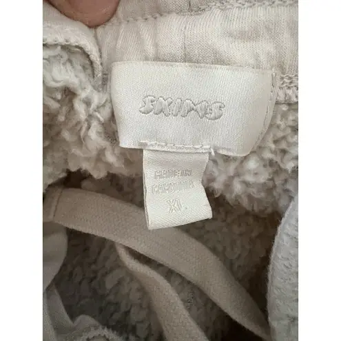 SKIMS Pants Womens XL Ivory Teddy Sherpa Sweat Pants Lounge Comfy Cozy Wide Leg