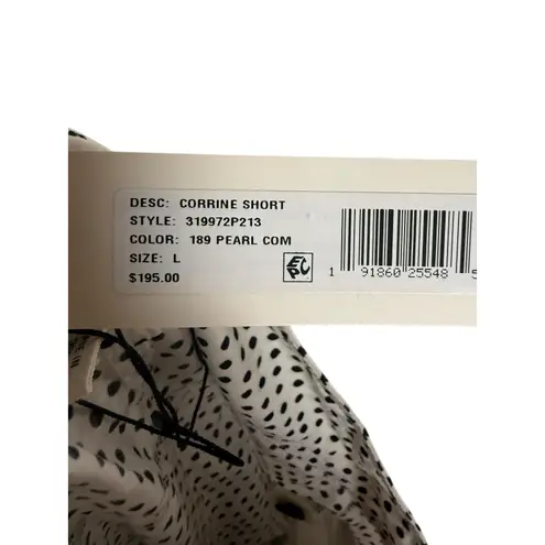 La Vie Rebecca Taylor Corinne White Black Polka Dot High Rise Tie Waist Shorts L Size L