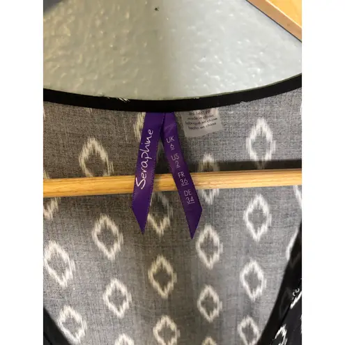 Seraphine Maternity Black Diamond Print Wrap Maxi Dress Size 2