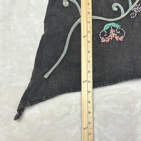 Black Asymmetrical Embellished Sleeveless Tank Top Size M