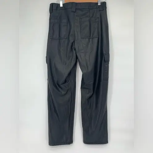 American Eagle Stretch High-Waisted Vegan Leather Straight Cargo Pant Size 10