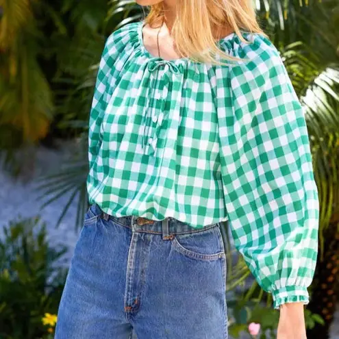 EMERSON FRY Lucy Blouse, Meadow Check, Large White