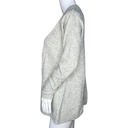 J.Crew Sweater Womens Small Gray Cardigan Merino Wool Open Front Casual Preppy