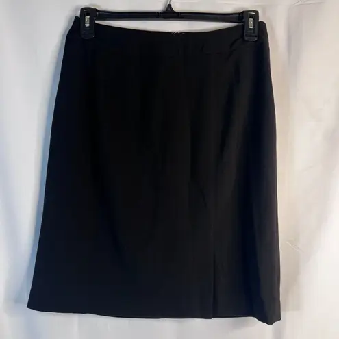 Midnight Velvet Black Back Zip Aline Knee Length Basic Staple Skirt Size 10