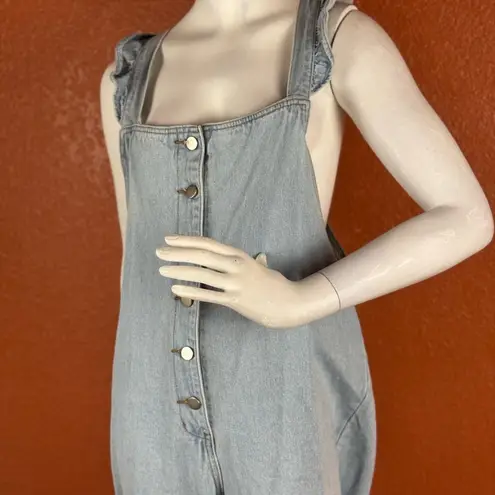 Polagram  Light Blue Denim Jumpsuit with Button Front Size Medium. B35
