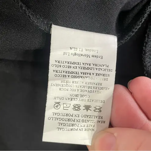 Erdem 'Regan' Black Short Sleeve Peplum Hem Floral Embroidered Dress‎ sz 8