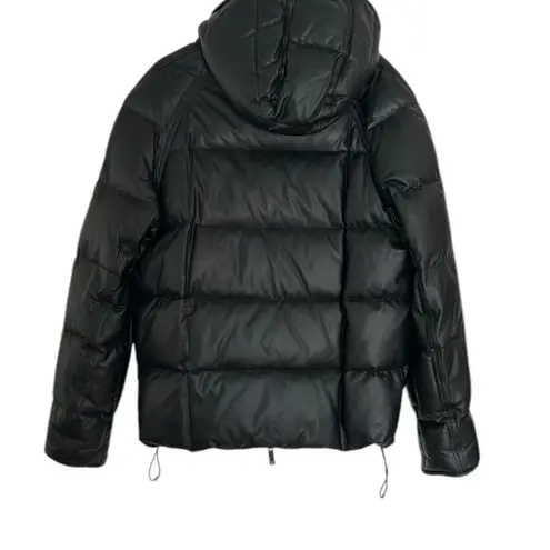 Emporio Armani Jeans Womens Black Hooded Duck Down Puffer Coat Jacket Size Large