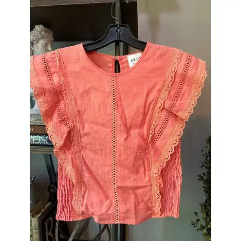 MISA Los Angeles Nilu Top & Banu Skirt Coral Womens Size XS