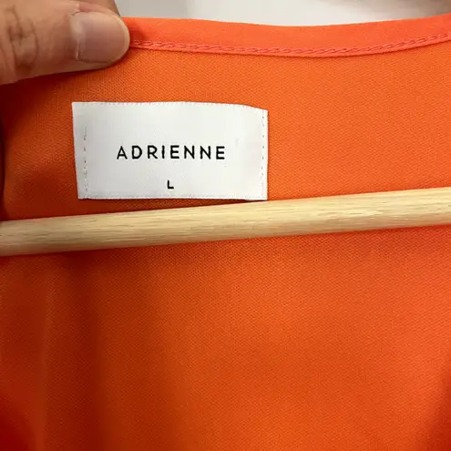 Adrienne bright orange sleeveless summer sundress women's size large frilly