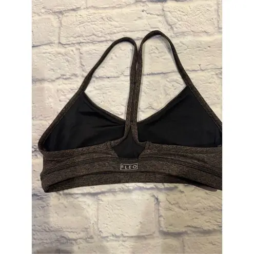 Fleo Reinette Racerback Sports Bra in Limited Edition Taupe Black Size Medium Brown