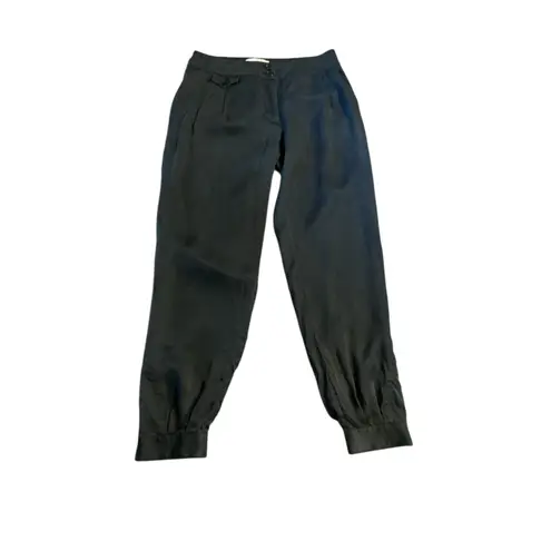 MAYLE La Fenini Silk DRESSY Trouser Pants Women's Size 2 Black Pleated