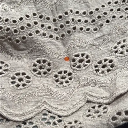 Tea N Rose gray cotton eyelet dress medium