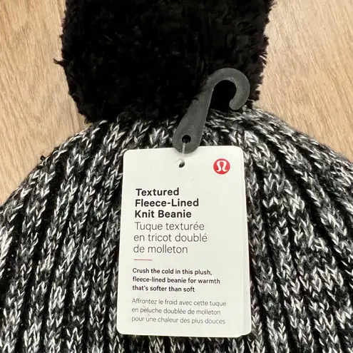 Lululemon Women's Textured Fleece-Lined Knit Beanie B1GW/BLK one size NWT